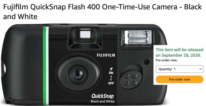 Fujifilm QuickSnap Flash 400 Black and White Camera Available for Preorder